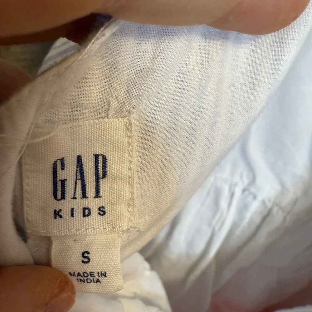 GAP Kids Dress with Pink Floral and Gray Stripes Size 5